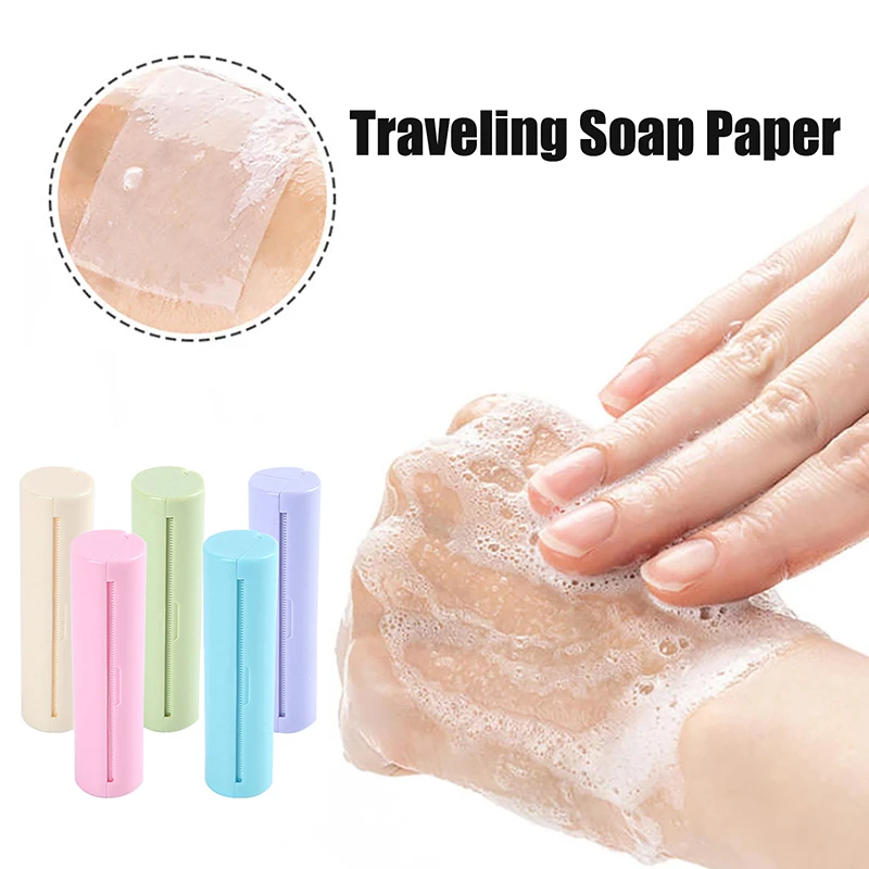 Papel de jabón desechable de 120cm de longitud para viajar, lavarse las manos, Mini jabón de papel, hoja de rebanada perfumada, suministros de limpieza de baño