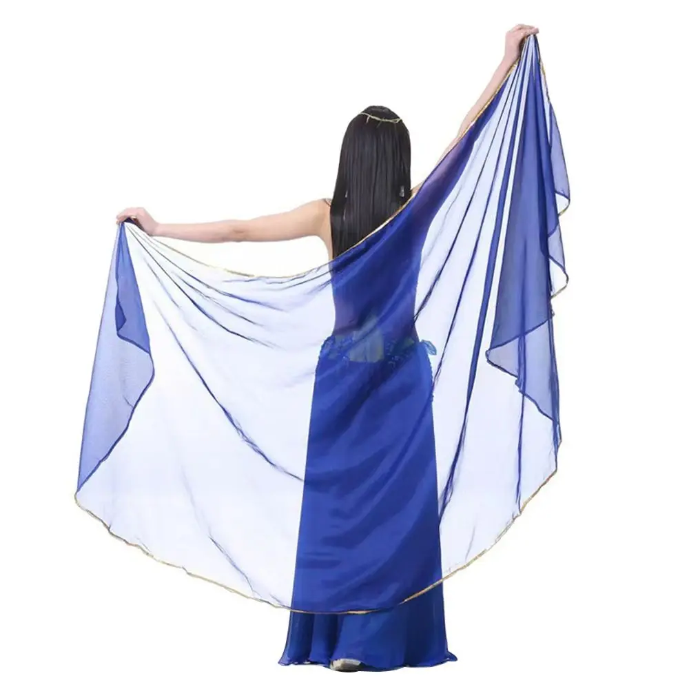 Modische Leichte Bauchtanz-Schleier aus Seide, Langer Tanzschal für Frauen, Chiffon-Schal für Lateinamerikanischen und Bauchtanz, Show-Kostüme – Detail 3