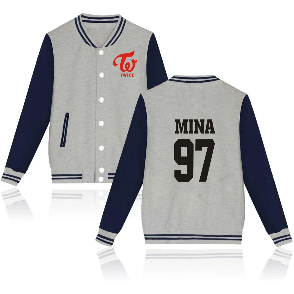 TWICE kpop Baseball Jacket Coat Fleece Letters Printed Sweatshirt Hoodies Pullover Long Sleeve Tracksuit Tops k pop Clothes 1