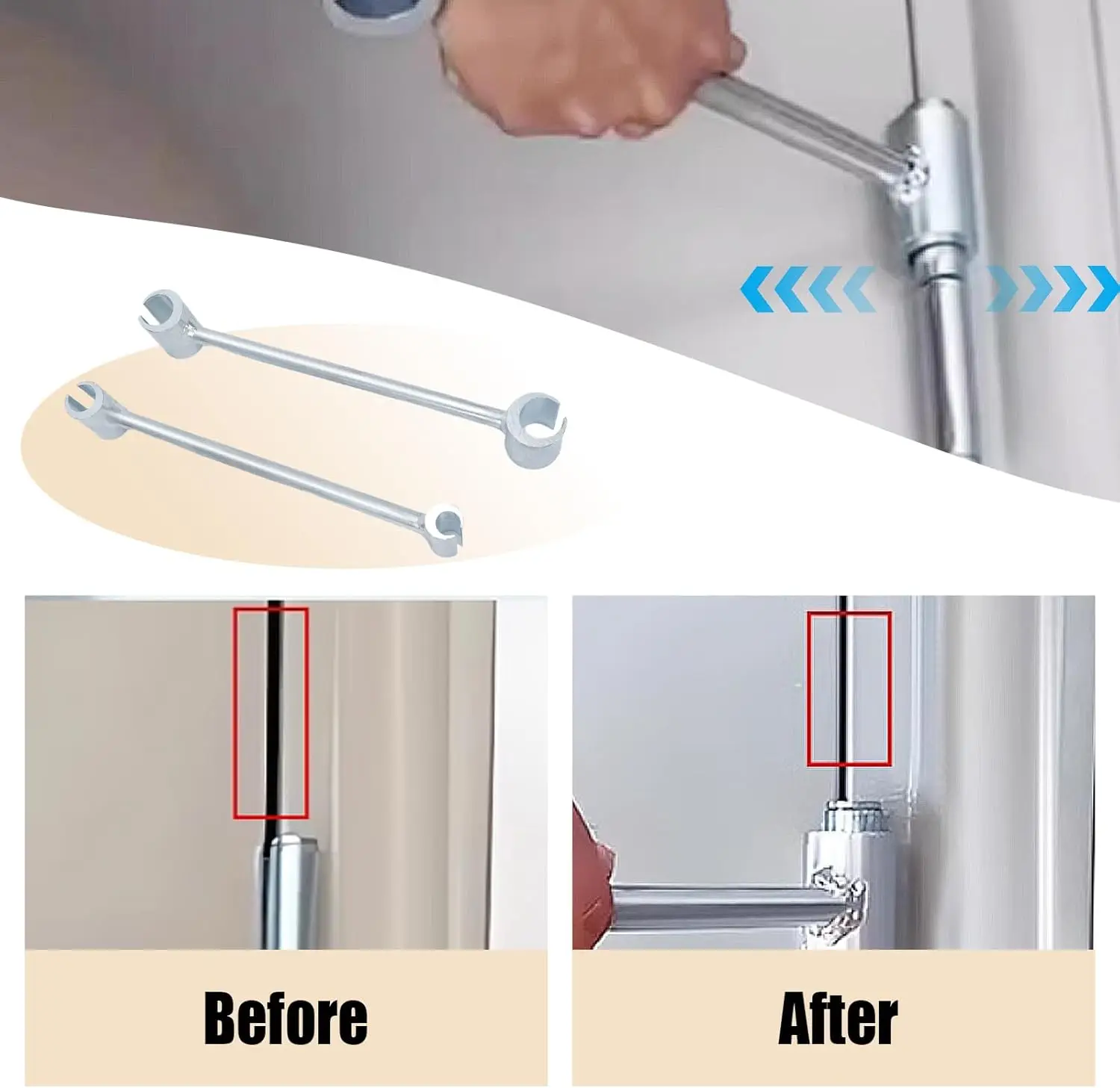 Door Hinge Gap Adjusting Wrench Double Head Door Hinge Repair Spanner Hinges Repair Wrenches Hand Tools Spanners for Round Bolt