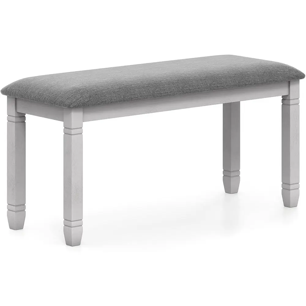 

Скамейка с мягким сиденьем, ножки из массива дерева, грузоподъемность 800 фунтов, 40,5x16x20 дюймов, для использования в нескольких комнатах (серый)