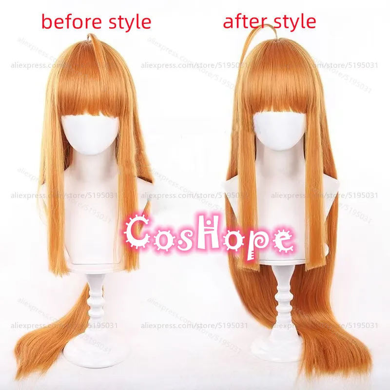 Futaba Sakura Cosplay Wig 100cm Long Straight Orange Wig Cosplay Anime Cosplay Wigs Heat Resistant Synthetic Wigs