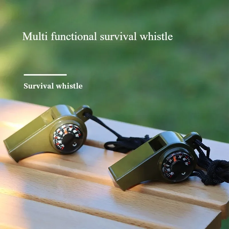 Outdoor Whistle Multifunctional 3 in 1 Survival Whistle with Compass Thermometer Referee Whistle Camping Hiking Tools Equipment