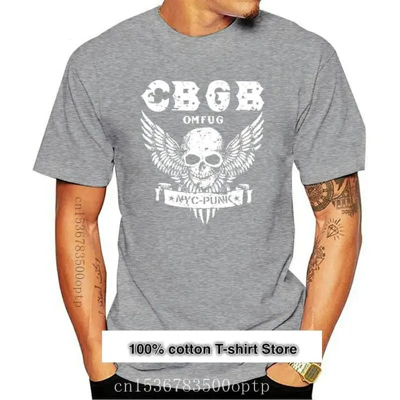 Camiseta CBGB The Home Of Punk OMFUG para hombre, ropa Retro de motorista, Underground NYC Club, alas de Calavera, nueva