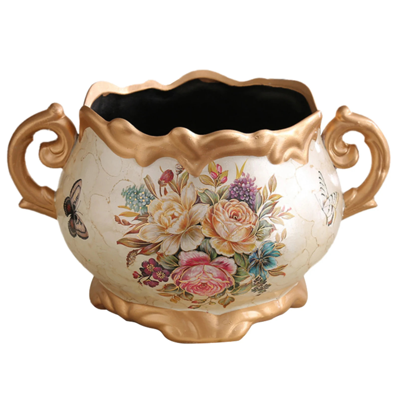 مزهرية سيراميك كلاسيكية أوروبية مع مقبض مزهرية لترتيب الزهور لسطح المكتب لغرفة المعيشة المنزلية وغرفة الطعام ورف الكتب والمكتب #4