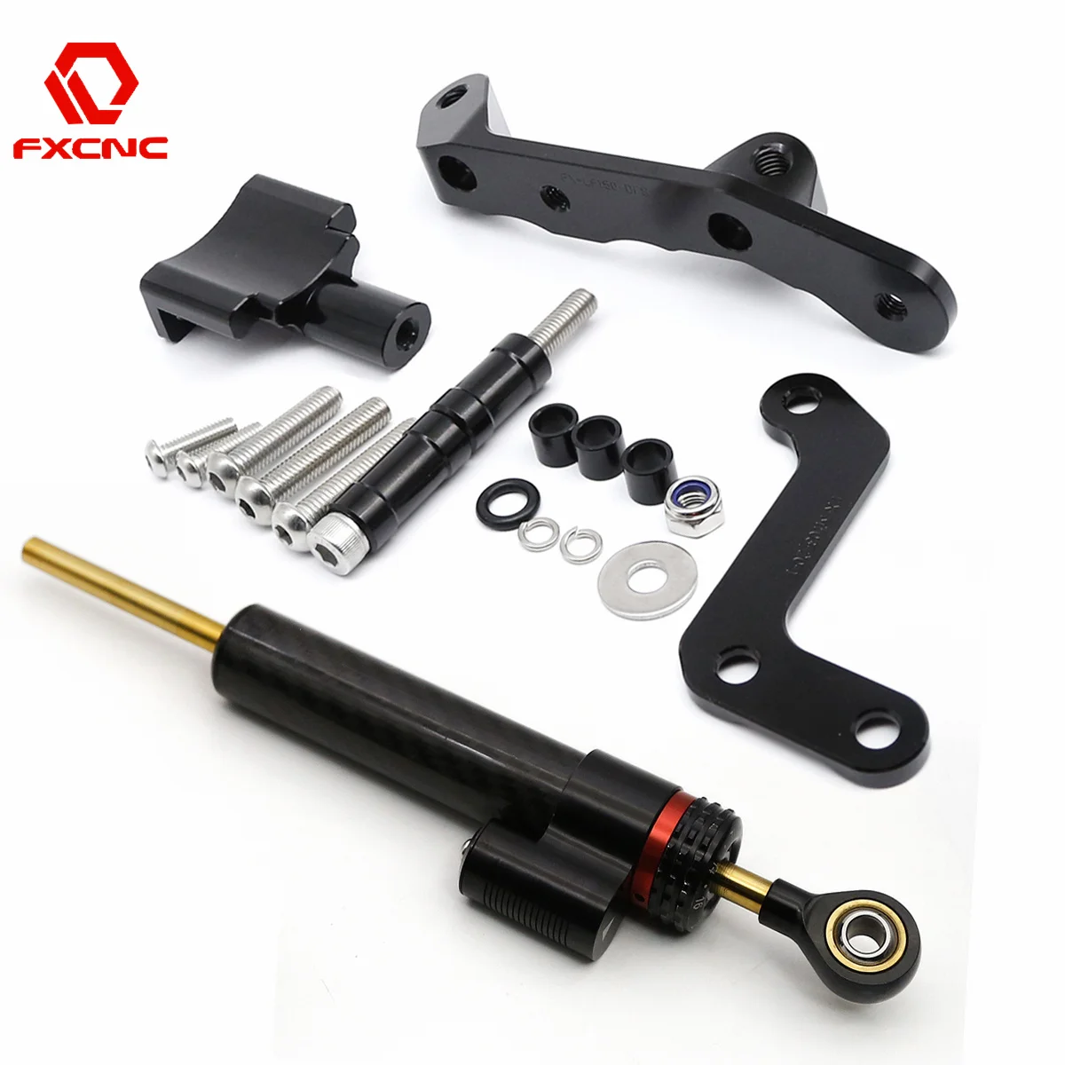 FOR Yamaha MT-03 MT03 2020 2021 2022 2023 CNC Fiber Carbon Steering Damper Stabilizer Bracket Mounting Kit