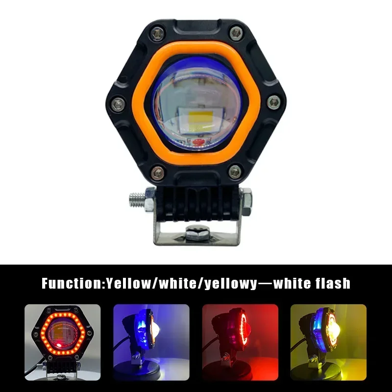 

20W Motorcycle Angel Eye Lens Spotlight Electric Vehicle Devil Eye Work Light 12-80v Fog Light