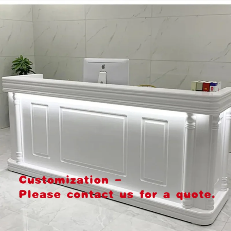 custom.OEM Modern High Quality Office Furniture Retail Store Front Desk Checkout Counter Hotel Reception Desk Clothing Store