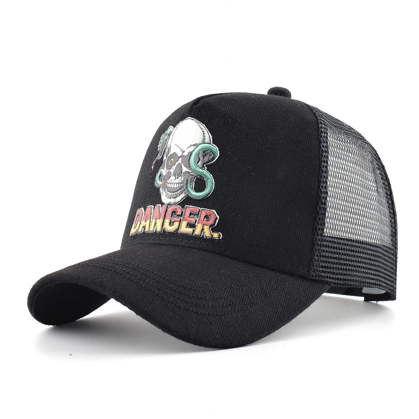 Unisex Baseball Cap With 3D Skull Printing Men's Snapback Hip Hop Trucker Cap Women Four Seasons Outdoor Mesh Visor Caps