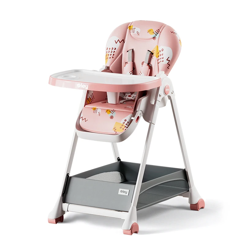 Multifunctional Foldable Baby High Chair Adjustable Height Feeding Chair Can Sit Can Lie Toddle Play Chair