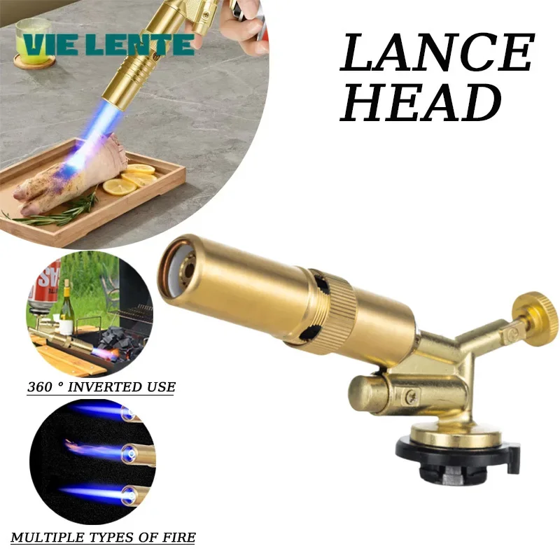 Portable Welding Gas Torch Flame  Butane Burner Outdoor Camping BBQ Lighter Flamethrower Kitchen Supplies Welding Equipment