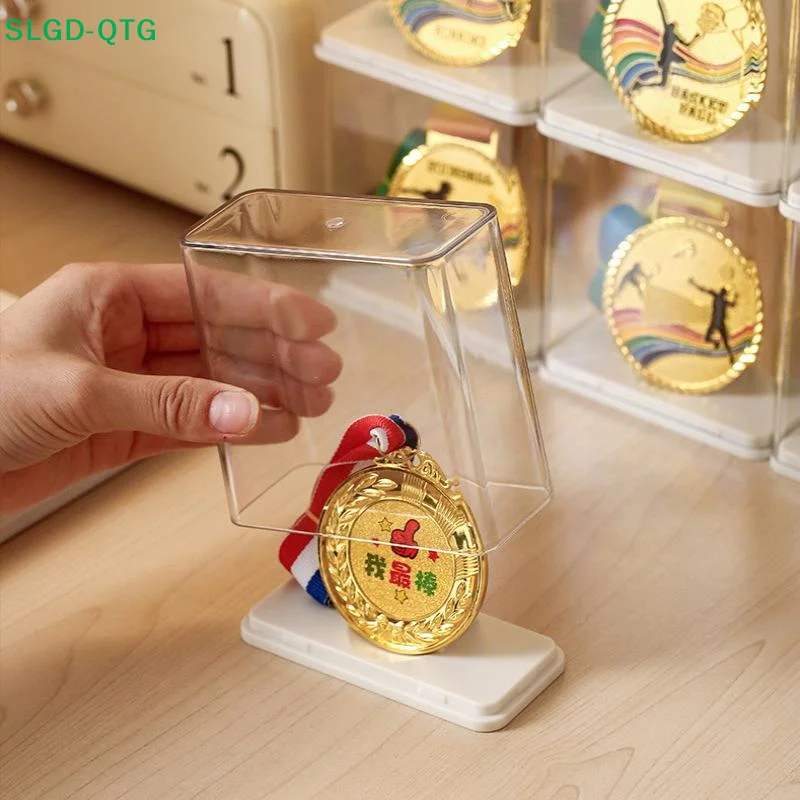NEW Multi-functional Medal Individual Display Box, Stackable Tabletop Transparent Plastic Visible Rectangular Storage Box