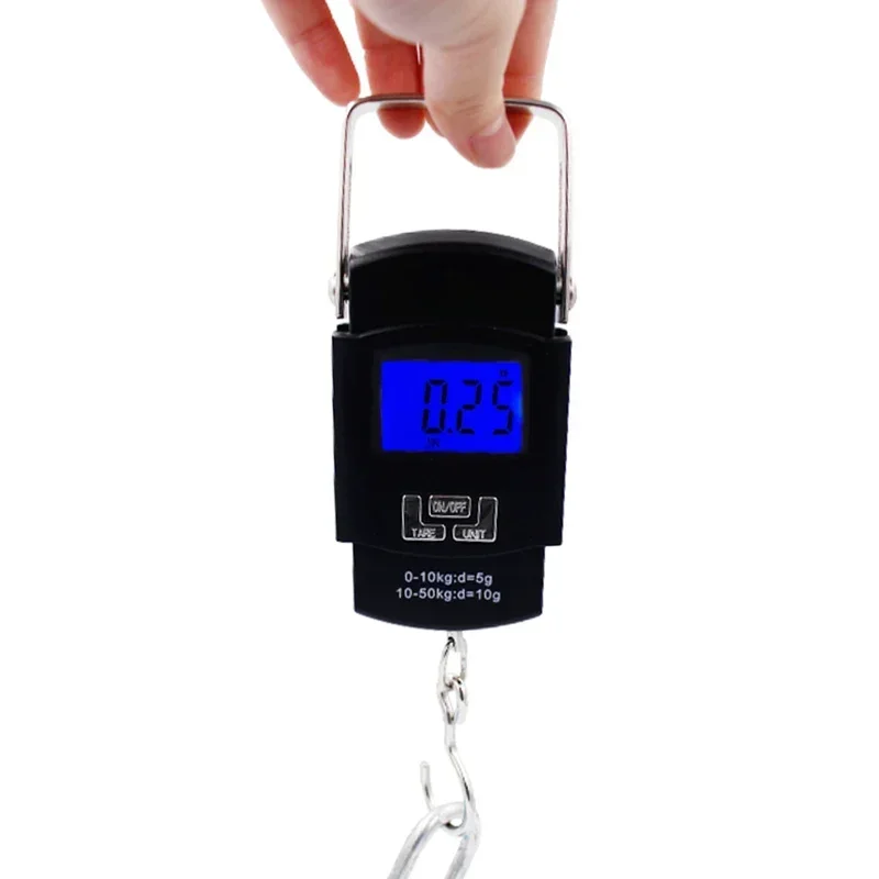 50Kg/110 Mini Digital Scale For Fishing Luggage Travel Weighting Steelyard Portable Electronic Hanging Hook Scale