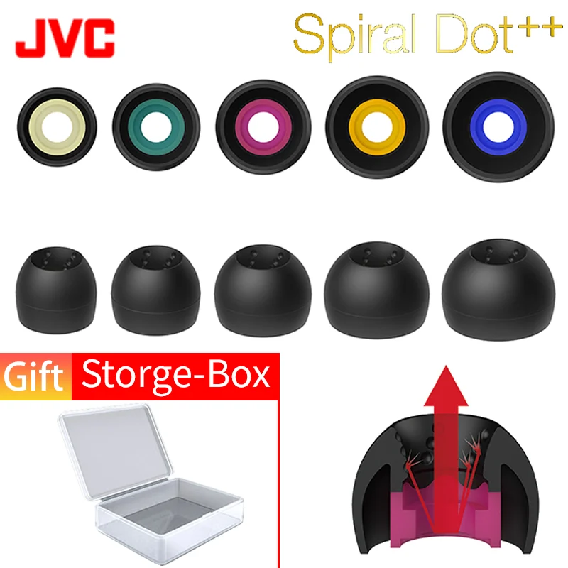 Japan JVC Spiral Dot FX10 Gold Award Spiral dot++ Earplug Silicone Ear Cap Silicone Eartips In-ear Headphone Earplugs Earphone