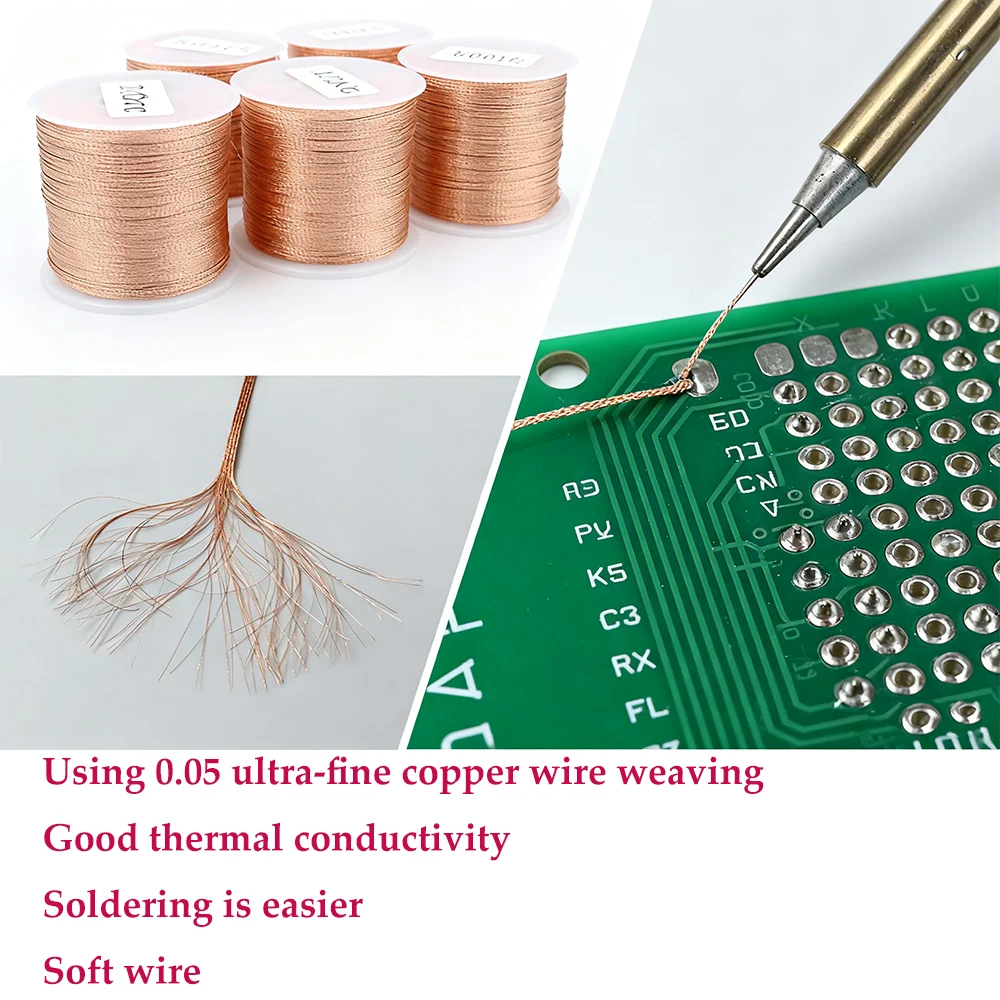 

Solder Wick Lead Free Environmentally Removal Tin Wire BGA PCB Circuit Board Mobile Phone Motherboard Desoldering Braid Welding