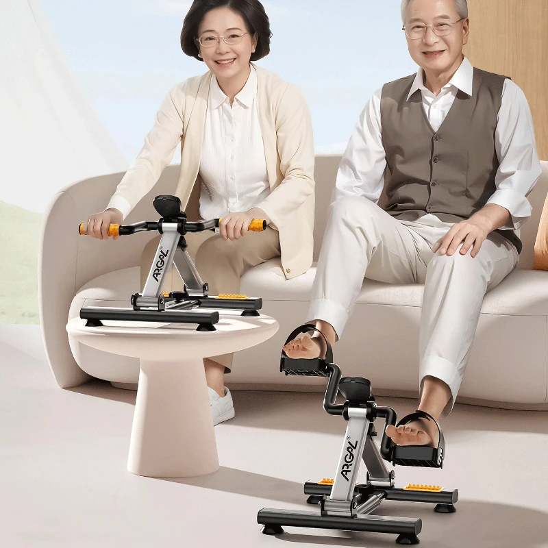 

Бесшумный складной мини-велотренажер для дома под столом, велосипедный тренажер с педалью для пожилых ног, домашнее оборудование для фитнеса и реабилитации
