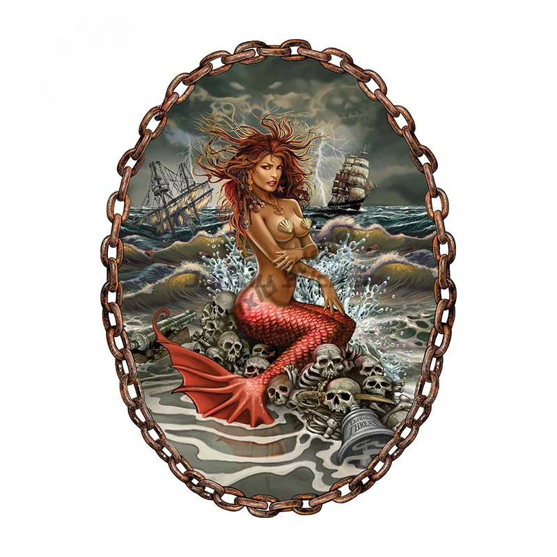 Stormy Pin Up Girl Mermaid Decal Vintage Car Sticker Window Trunk Toolbox Decoration Rusty Car Styling