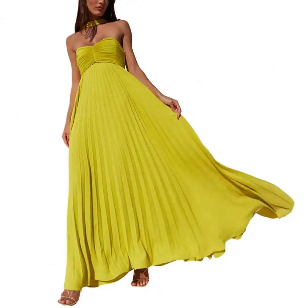 

Fashion Neck Long Dresses Women 2025 Summer New Sexy Backless Temperament Commuting Maxi Dress Female Streetwear Vestidos