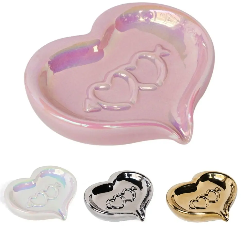 Ceramic love heart Soap Case Creative Multi-Purpose Self Draining Soap Dish Sink Luxury Soap Holder Household