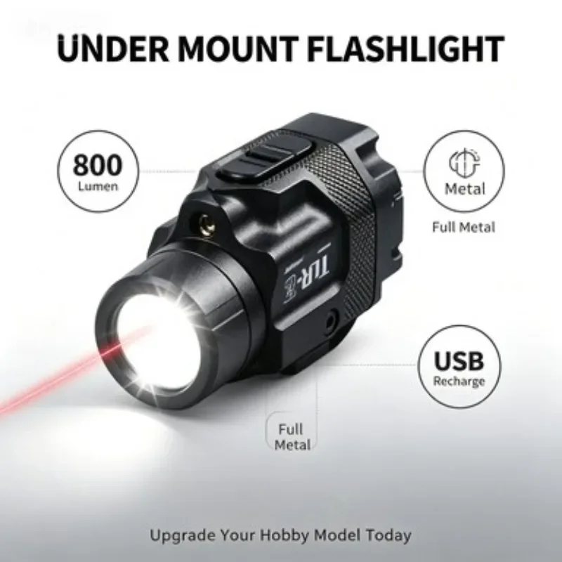 USB Fast Recharge Built-in Battery 800 Lumen Full Metal Under Mount Hobby Lighting Model