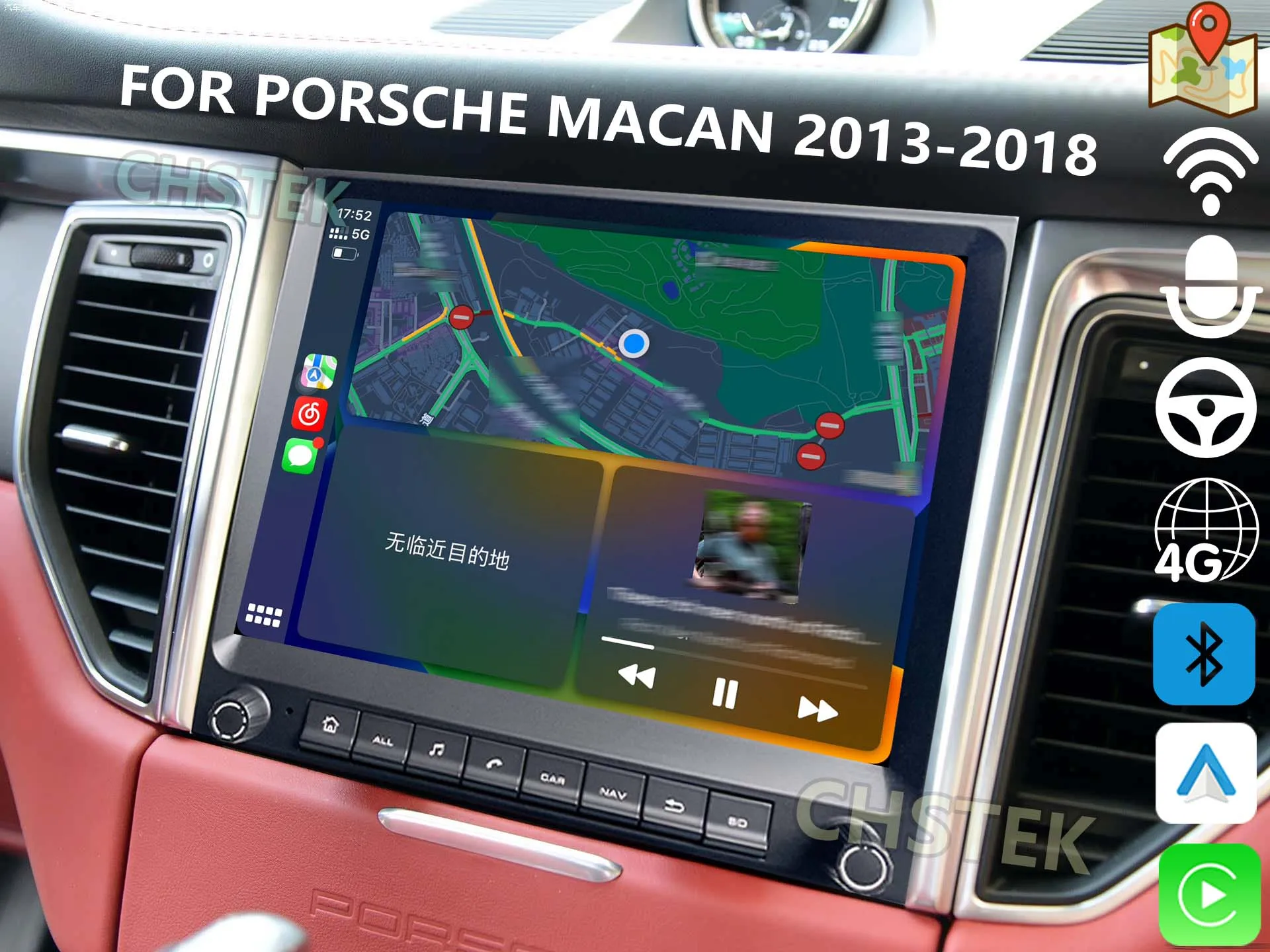 Car Android Monitor For Porsche Macan 2013-2018 Carplay 4G GPS WIFI DSP Bluetooth Player Navigation Upgrade Media Stereo Models