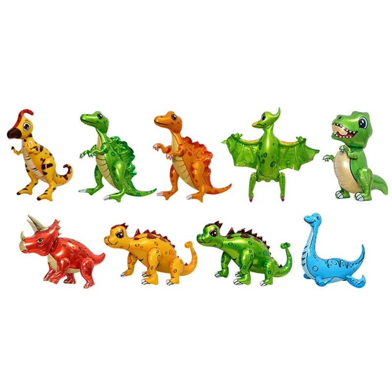 

Jurassic Dinosaur 4D Three-dimensional Standing Dinosaur Shape Aluminum Film Balloon Children's Birthday Party Decoration