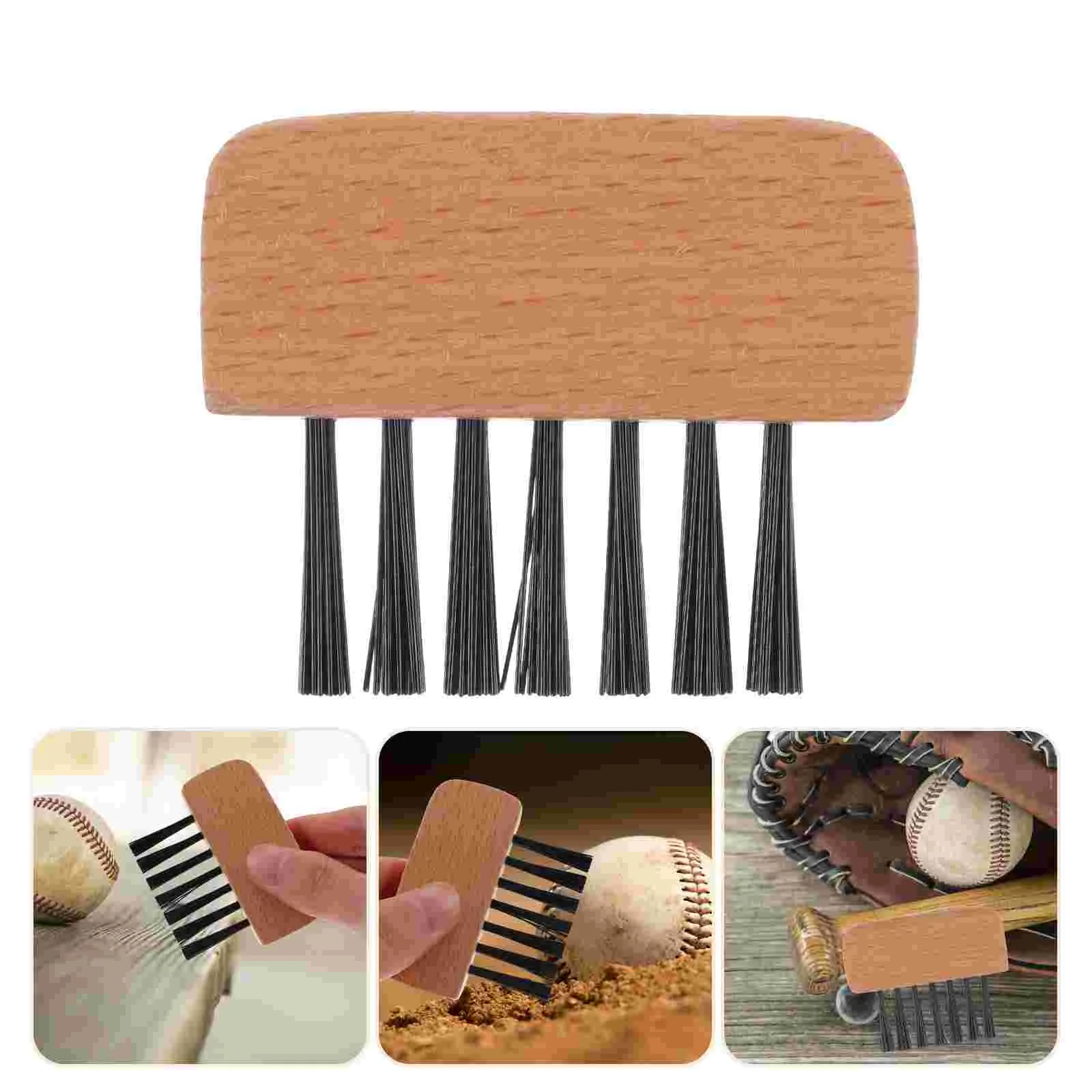 

3 Pcs Softball Brush Umpire Baseball Cleaner for Home Plate Wood Handle Gear Small Cleaning Supply