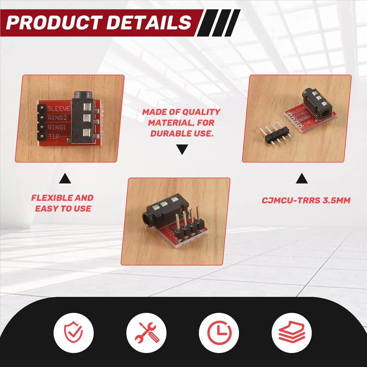 A003 TRRS 3.5mm Jack Breakout Board Headphone Video Audio MP3 Professional Connector Module