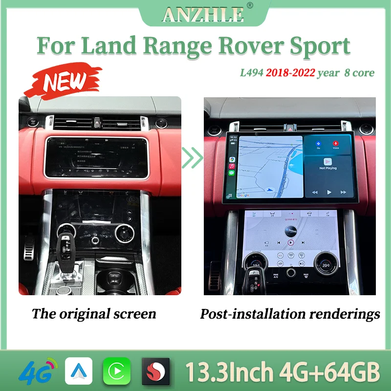 For Range Rover Vogue/Sport/Velar L405 L494 L560 2018-2022 with Carplay 4G Qualcomm Android 14 Screen Multimedia Player