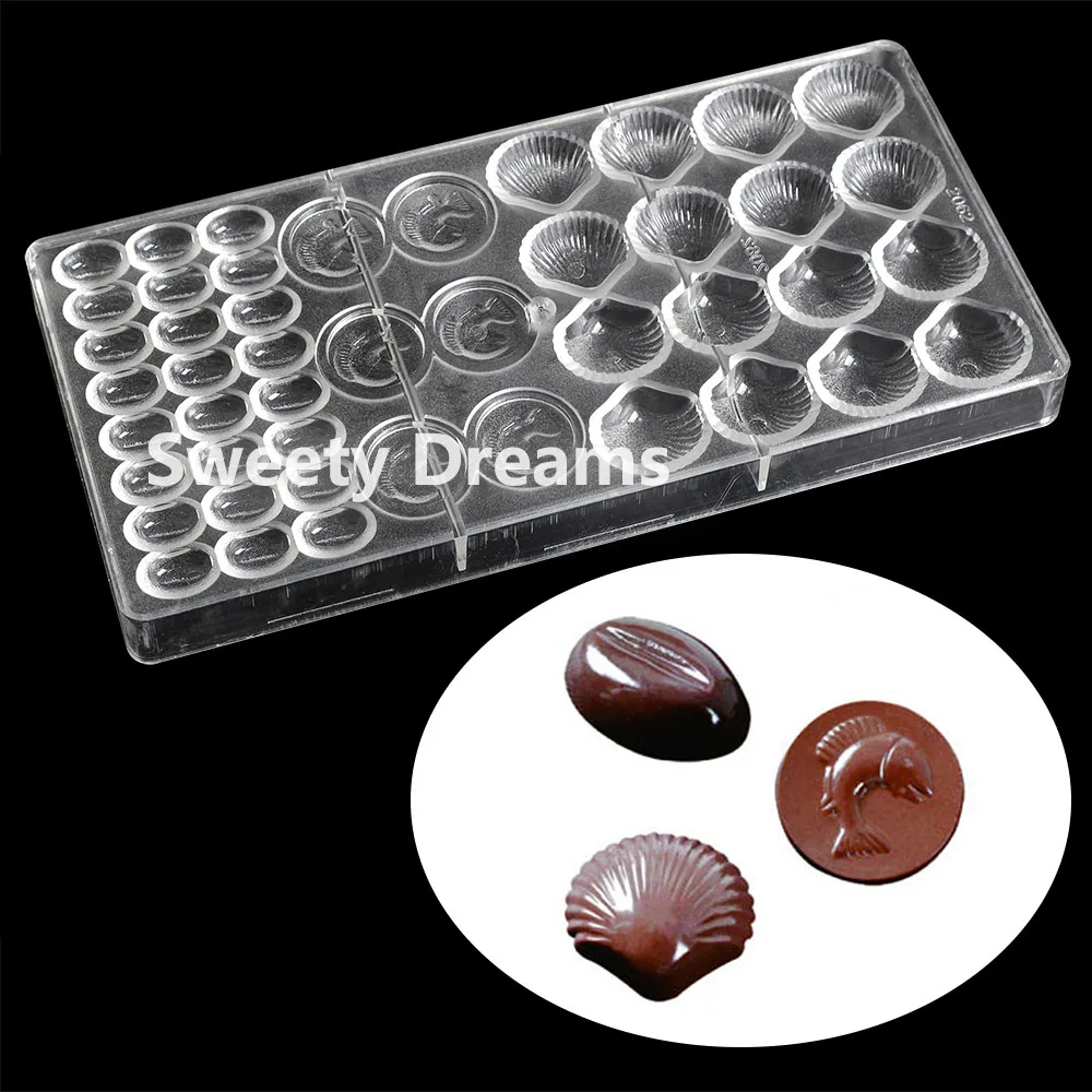 

Coffee bean shell fish Shape Polycarbonate Chocolate Mold Baking Pastry Confectionery Tool Bonbon Candy Cake Mould Bakeware