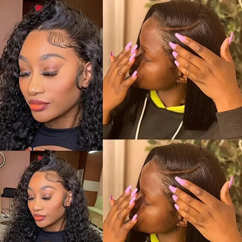 بيع التخليص: موجة عميقة 13x4 13x6HD الدانتيل الجبهة الشعر الاصطناعية مجعد الشعر موجة المياه غير لاصقة مناسبة المرأة شعر مستعار اصطناعي