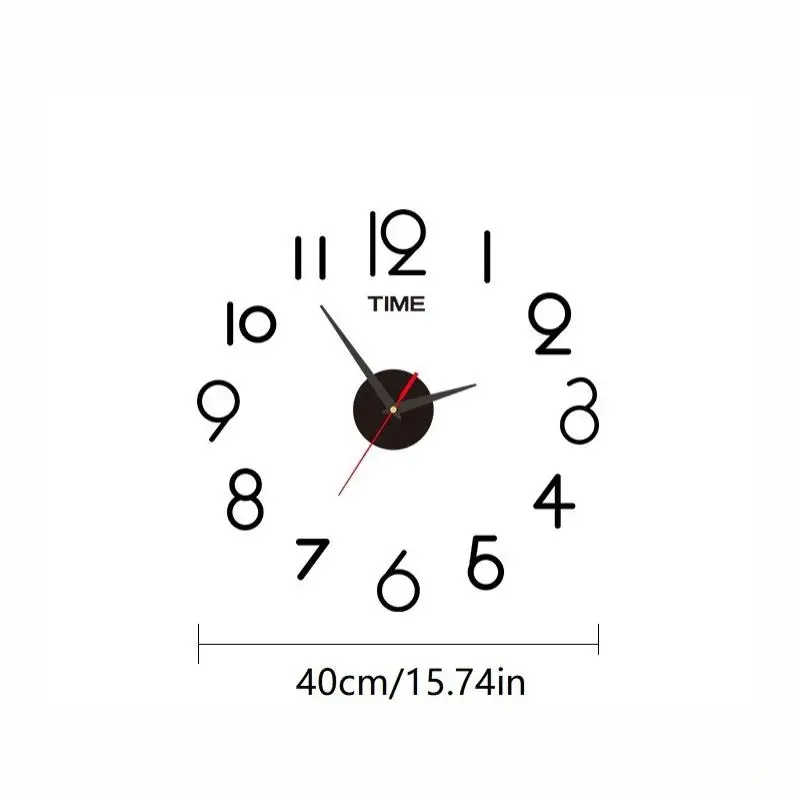 Large 3D DIY Wall Clock 2026 Modern Design Quartz Acrylic Mirror Sticker Silent for Home Living Room Decor view 3