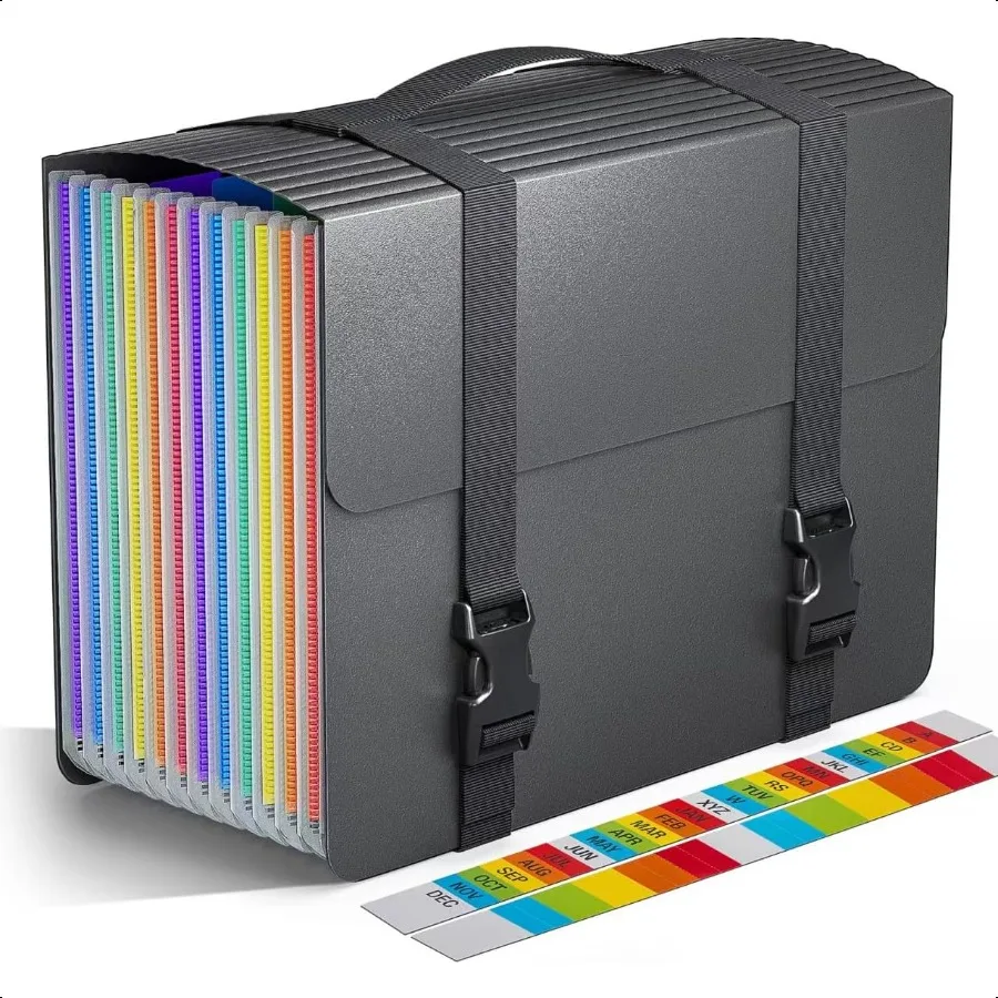 

Expanding File Folders Accordion File Organizer with Handle13 Pockets Portable Filing Box Accordian File Folder Document Organi