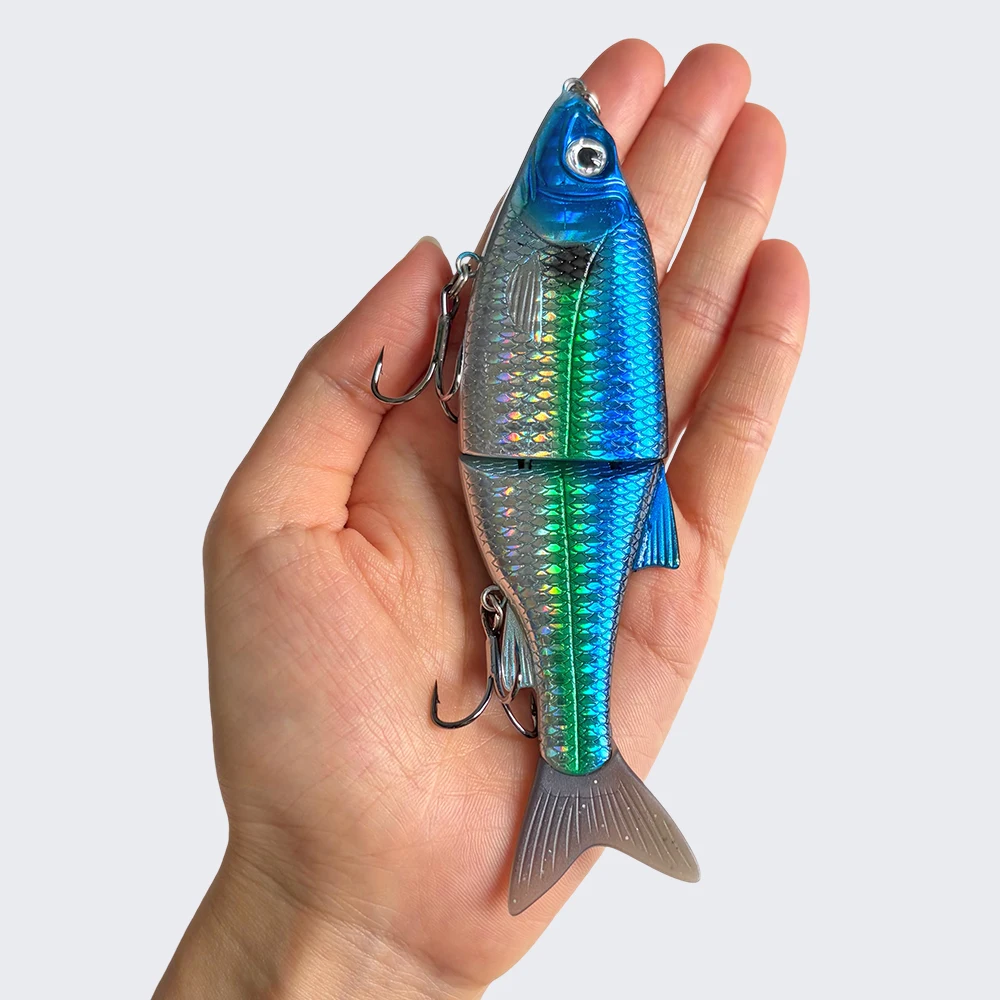 Long-Distance Sea Fishing Bionic Multi-Section Lure, Two-Section Plastic Bait, Suitable for All Swimming Layers, Freshwater and Saltwater, Boat Fishing, 28.5g Fishing Lure