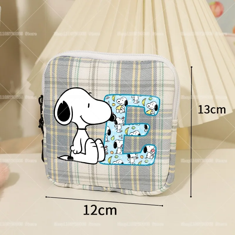 Snoopys Storage Bag Women Large-capacity Lipstick Sanitary Napkin Storage Bag Cute Anime Travel Portable Simple Girls Coin Purse view 2