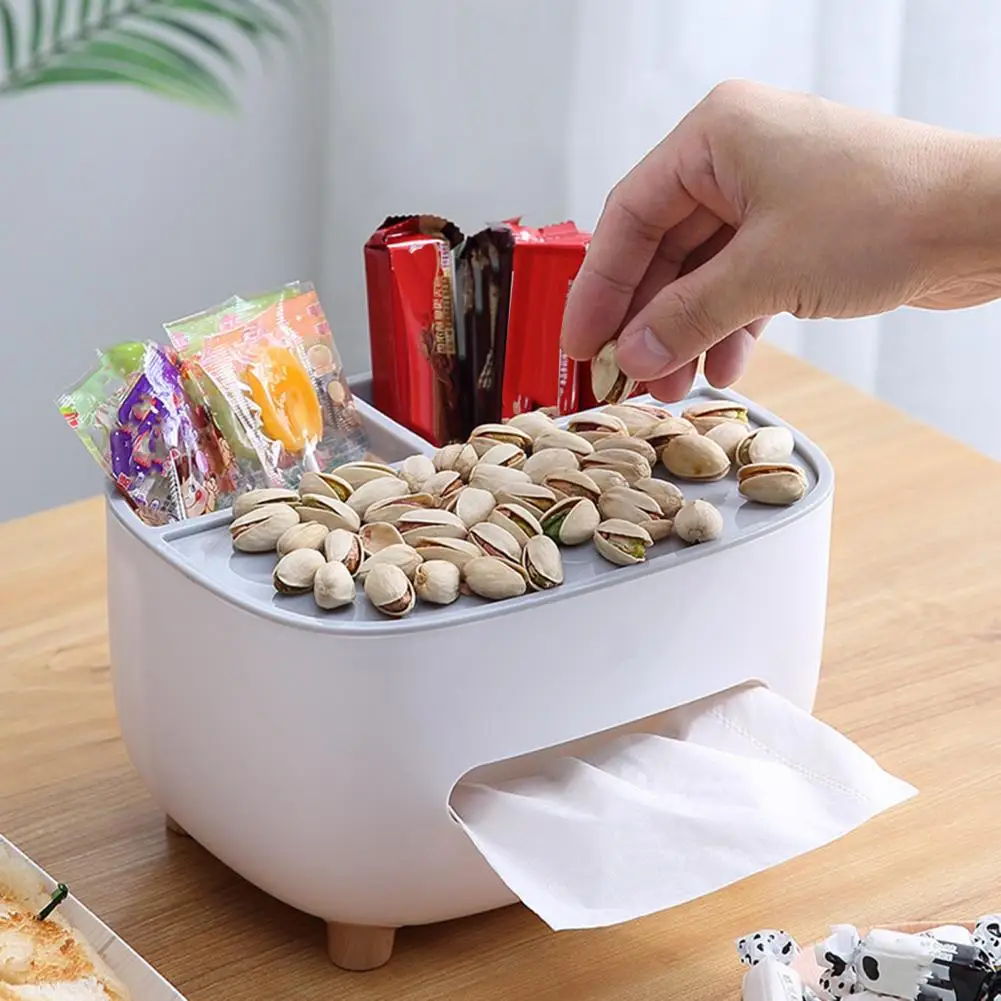 

Multi-compartment Tissue Holder for Remote Controls Watches Glasses Storage Office Desk Tissue Organizer