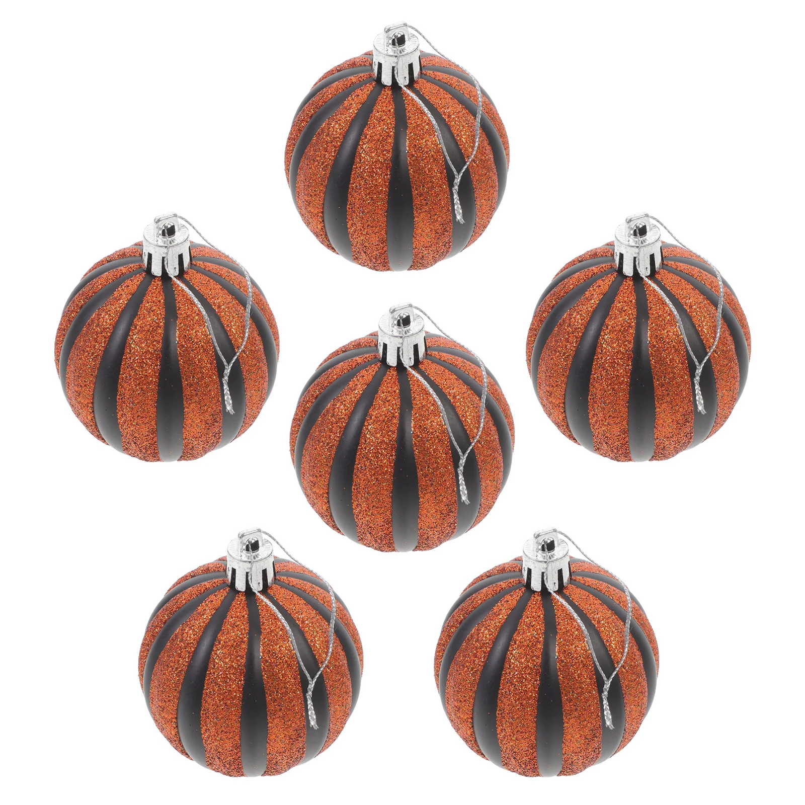 

6Pcs Halloween Ball Ornaments Pumpkin Hanging Decorations Plastic Party Supplies for Porch Yard Festive Atmosphere