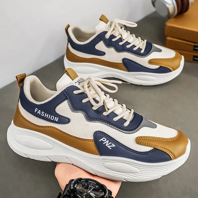 

Men's breathable sports shoes, trendy and versatile, thick soled, non slip, casual outdoor running shoes