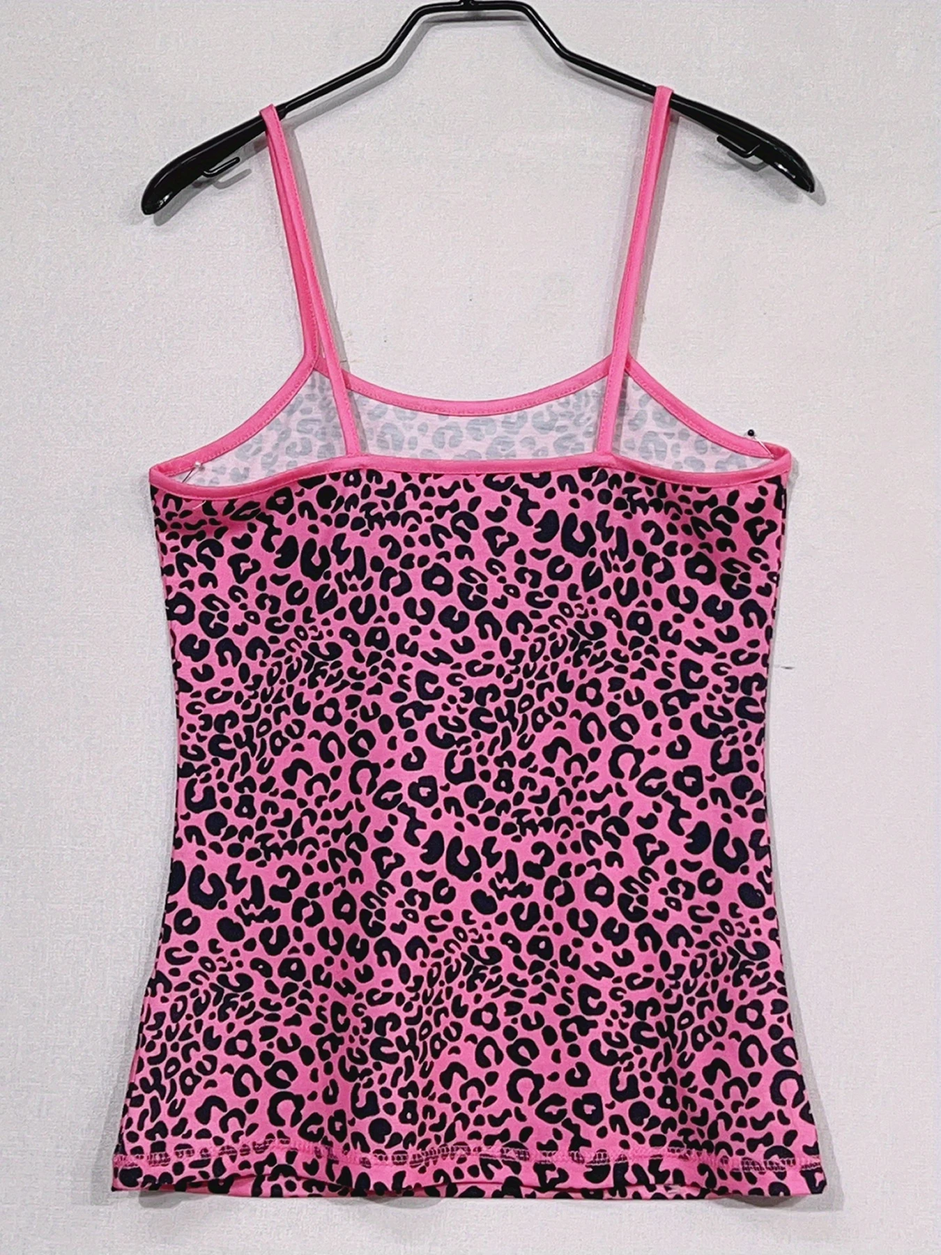 Y2K Sommer Damen Emo Grunge Harajuku Ärmelloses Rosa Leoparden-Print Camisole E-Girl Weste Übergroßes Crop Top 2000er Alt-Kleidung – Detail 4