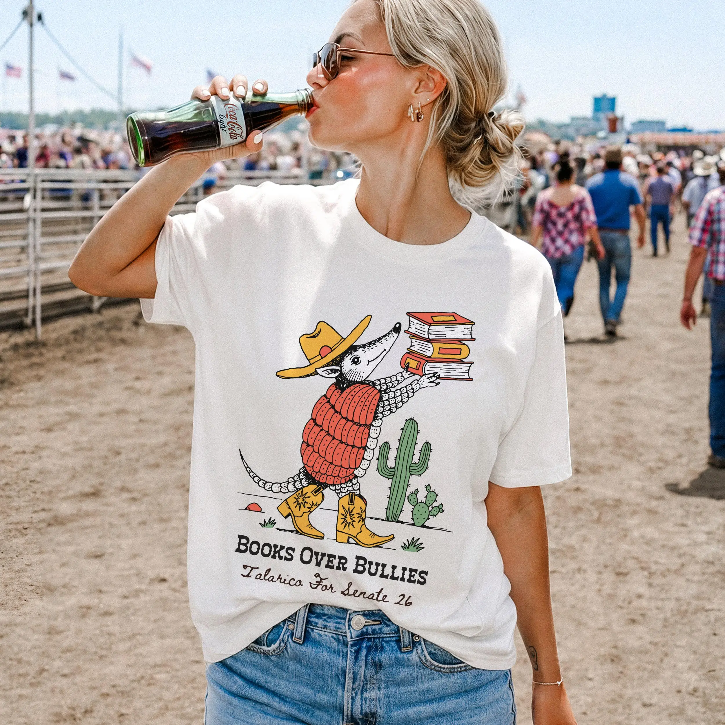 Vote Talarico US Senate Texas Democrat Funny Armadillo T-Shirt, Books Over Bullies James Talarico 2026 Midterms Election Tee