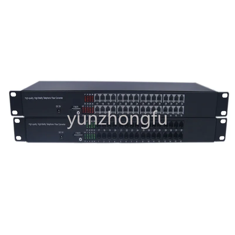 32CH Telephone To Fiber Optic Converter PCM Fiber Optic Voice Fxs/fxo To 1ch 100M Ethernet