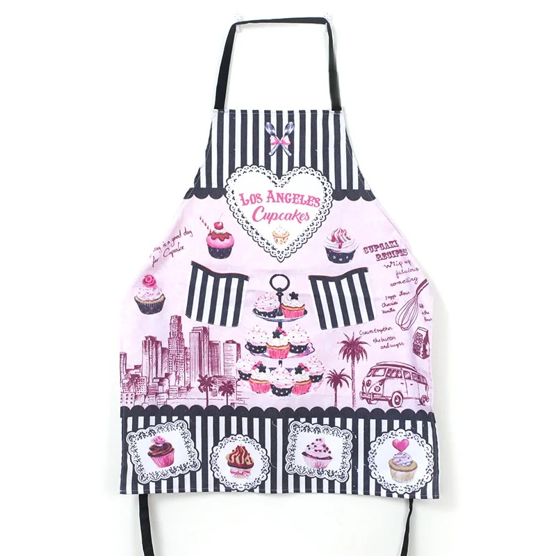 Moda stampato cartone animato lavori domestici grembiule torta torre Eiffel panno da cucina natale Anti-sporco senza maniche grembiule decorazione