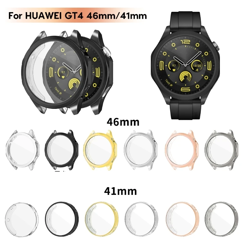 Huawei用スクリーンプロテクター,スマートウォッチ用保護ケース,引っかき傷防止,完全保護シェル,gt 4, 46mm, 41mm,gt4 46mm