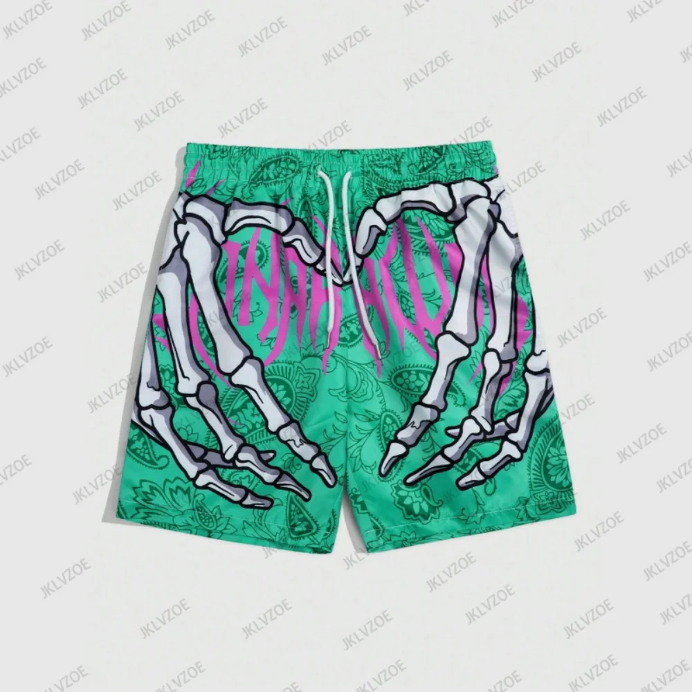 

Elastic Waist Jogging Shorts Swim Trunks Board Shorts Summer New Beach Shorts With Hand 3D Print Y2k Shorts for Men y2k Clothes