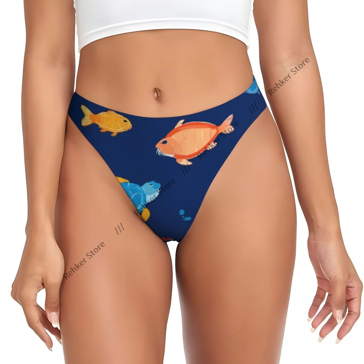 Women's Panties Underwater Turtles And Tropical Animals Underwear Sexy Thongs Lingerie G-Strings