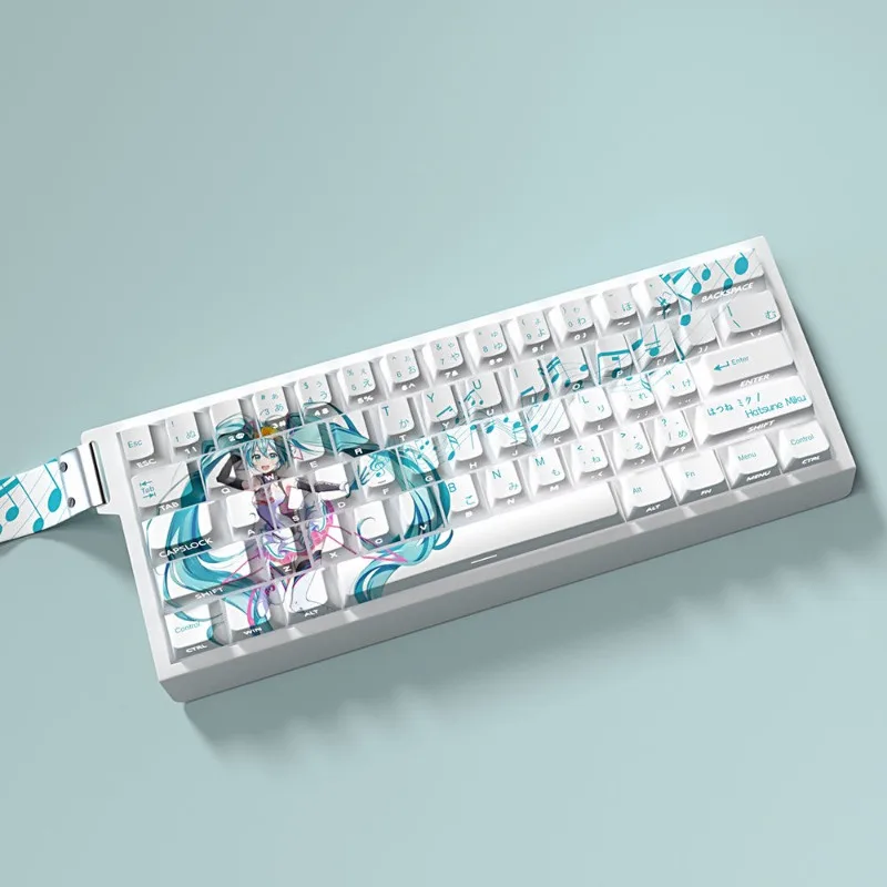 capuchons-de-touches-hatsune-miku-d'animation-de-dessin-anime-materiau-pbt-transparent-grave-sur-le-cote-du-theme-de-l'anime-64-touches-74-touches-hauteur-cerise-originale