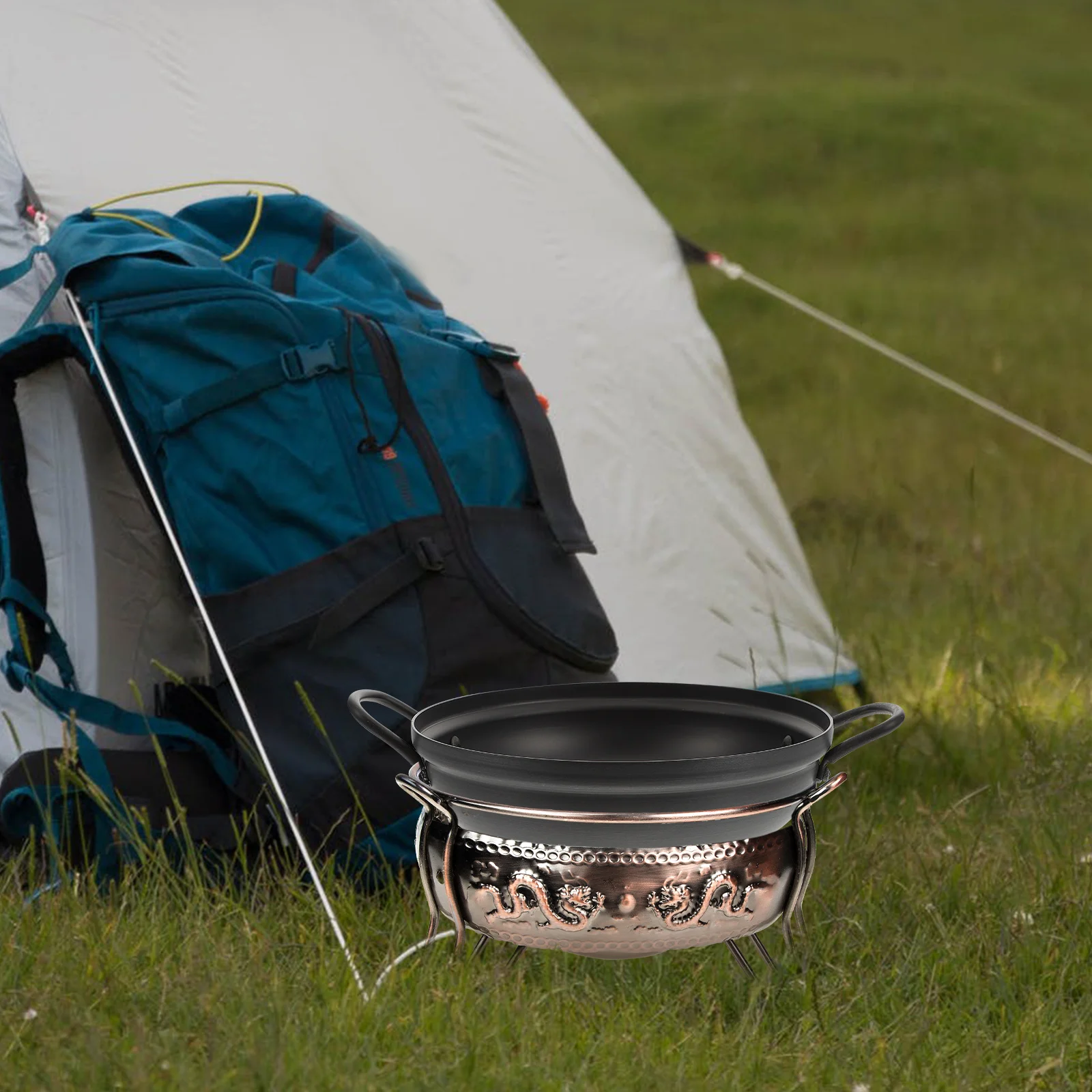 

Portable Camping Stove Alcohol Small Pot Base Hot Bracket Bronze Furnace Outdoor Cooking Supplies
