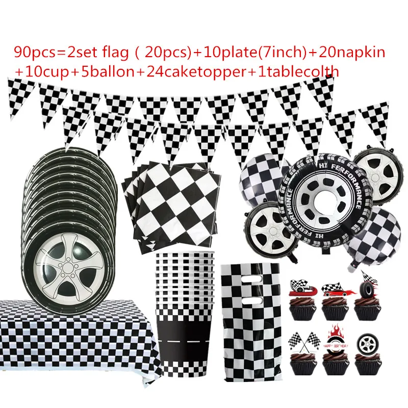 10-20people use Wheels Birthday Party Decoration Hotwheels Balloon Balloon Backdrop plate Party Supplies Racing Car Baby Shower