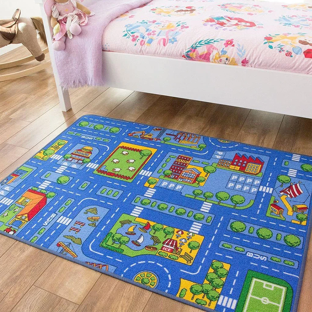 Game Carpet For Living Room Machine Washable Children Crawling Blanket With Edge Wrapped Anti Slip Car Rug Play Mat 40x60cm