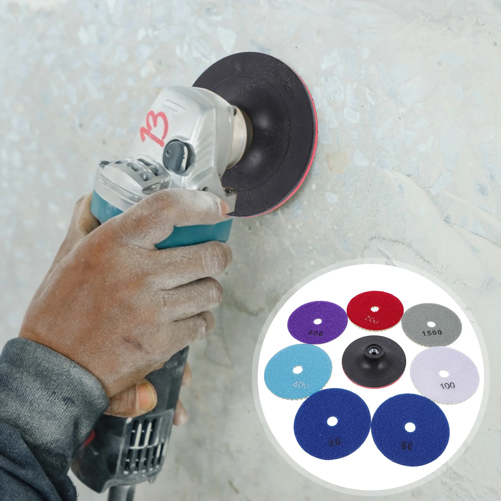 

8Pcs Diamond Polishing Discs Wet Use Resin Grinding Pads for Granite Marble Concrete Glass Ceramic Polishing Disc